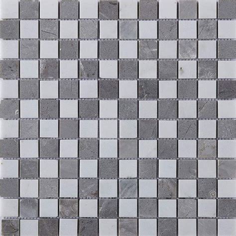 Square Ceramic Mosaic Tile Gray And White Wall And Bathroom Decor Tile