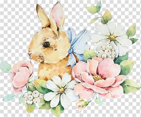 Easter Bunny Rabbit Watercolor Painting Drawing Silhouette Lop