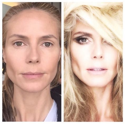 Heidi Klums Before And After Makeup Transformation