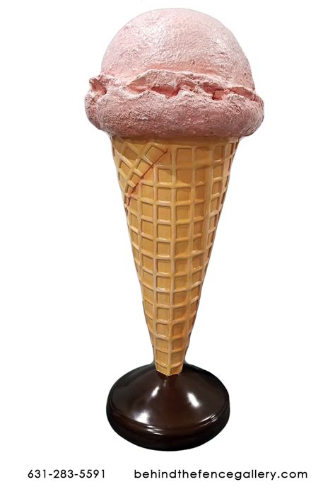Strawberry Hard Scoop Ice Cream Cone Statue Strawberry Hard Scoop Ice
