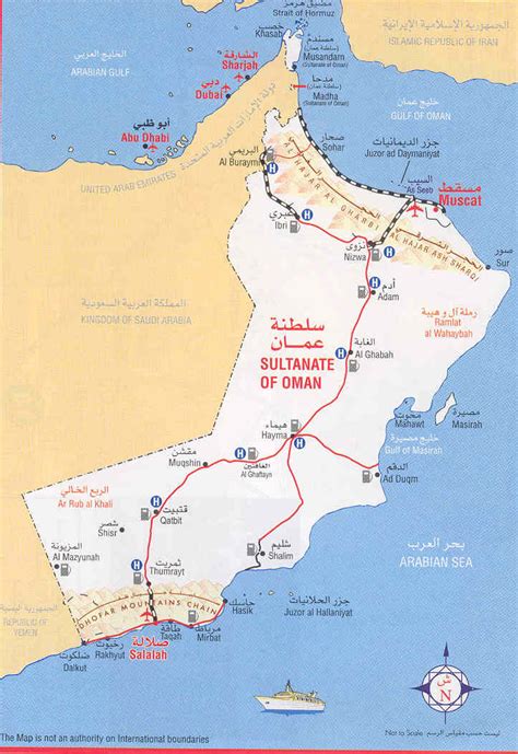 Oman Straßenkarte