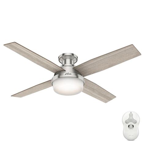 Hunter Dempsey 52 In Led Low Profile Indoor Brushed Nickel Ceiling Fan