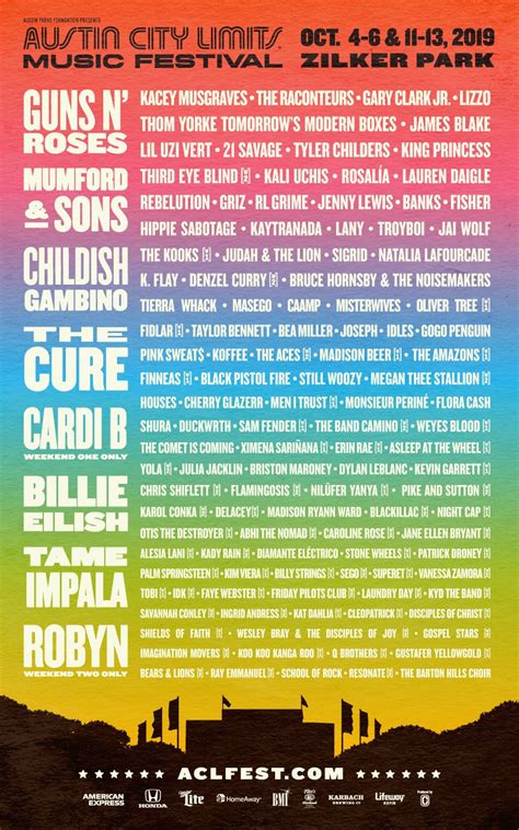 Austin city limits is an american public television music program recorded live in austin, texas, by pbs member television station klru, and broadcast on many pbs stations around the united states. Austin City Limits 2019: The Cure, Thom Yorke, Guns N ...