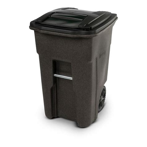 Toter 48 Gallon Brownstone Plastic Outdoor Wheeled Trash Can With Lid