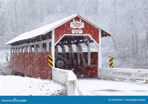 Snow Covered Bridge Editorial Photography Image Of Peaceful 45307622
