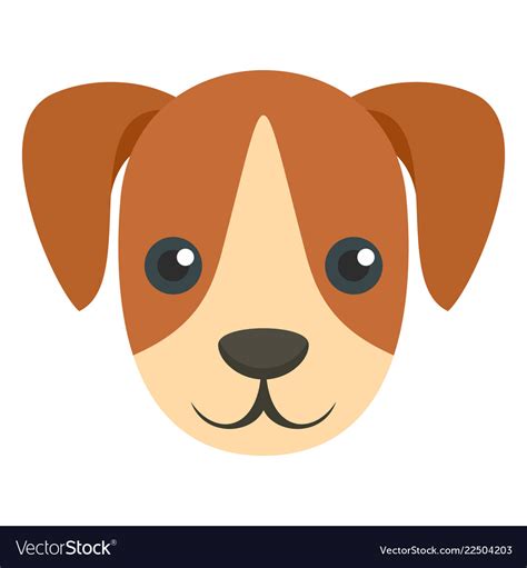 Cute Dog Mascot Icon Flat Style Royalty Free Vector Image
