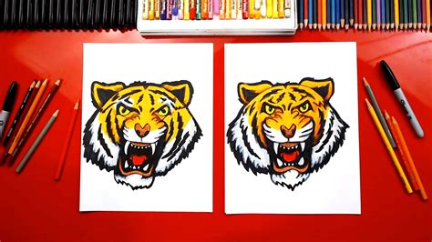 How To Draw A Realistic Tiger Head Art For Kids Hub