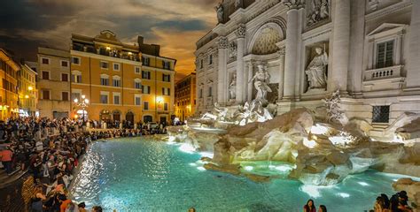 Trevi Fountain By Night