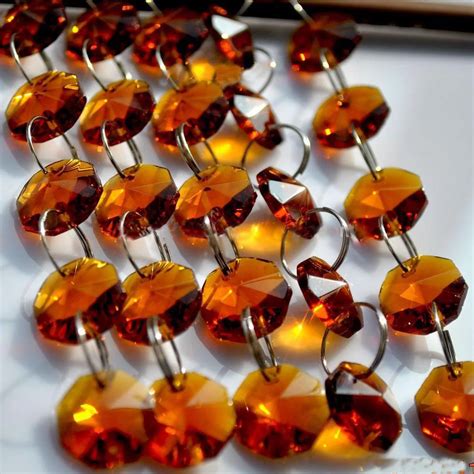 5mlot Crystal Garland Brown 14mm Octagonal Glass Crystal Garlands