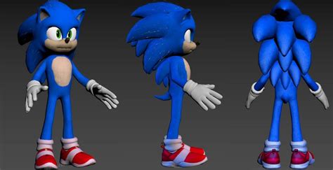 Movie Sonic 3d Model By Sssmokin 3d On Deviantart Sonic Sonic The