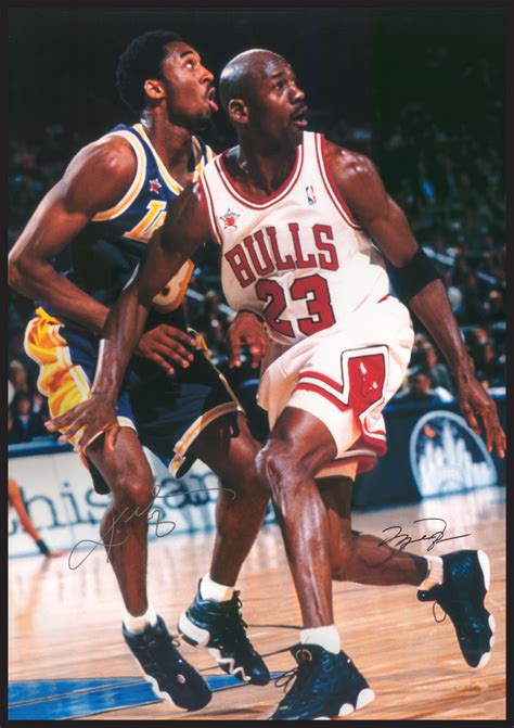 Jordan And Kobe In Action Michael Jordan Kobe Bryant Poster Etsy