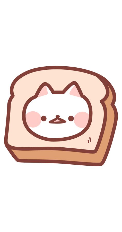 Cute Cat In Bread Sticker Cat Doodle Cat Drawing Cute Food Drawings