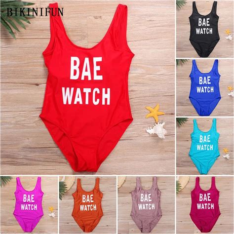 classic bae watch letter print one piece suit girl swimsuit women monokini s xl backless bathing
