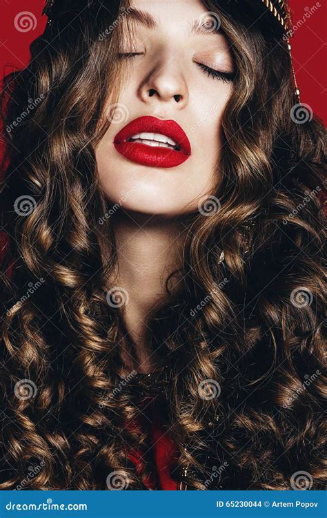 Hot Sensual Woman With Long Curls Stock Photo Image Of Glamour