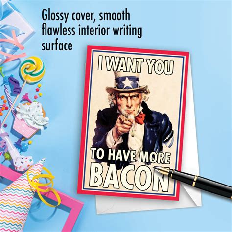 Uncle Sam Bacon Funny Birthday Greeting Card