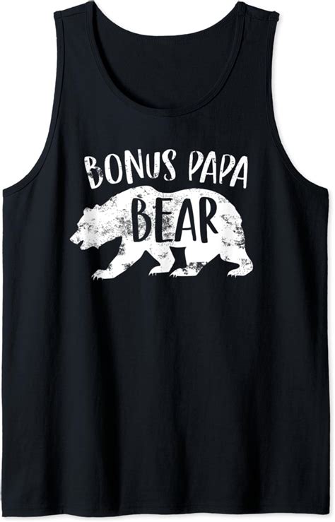 Bonus Papa Bear Stepdad Best Dad Stepfather Step Son T Tank Top Clothing