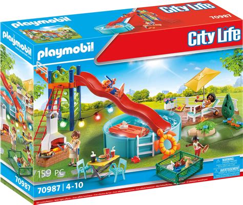 Playmobil® Konstruktions Spielset Poolparty Mit Rutsche 70987 City