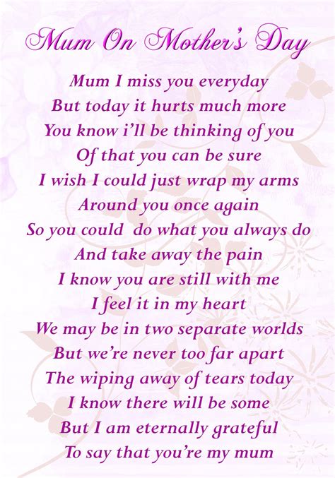 Buy Mum On Mother S Day Memorial Graveside Poem Keepsake Card Includes Free Ground Stake F