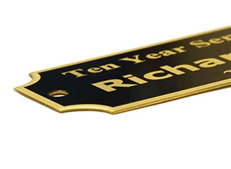 2 H X 4 W Black Brass Name Plate Gold Text Engraved Brass Trophy