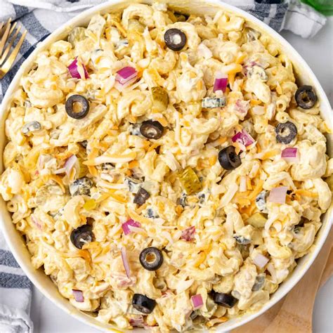 Easy Macaroni Salad With Olives And Pickles ⋆ Real Housemoms