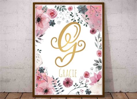 Gracie Name Art Gracie Name Sign Gold Calligraphy Names Etsy