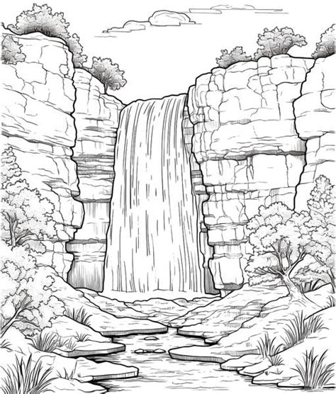 Free Printable Waterfall Coloring Pages List