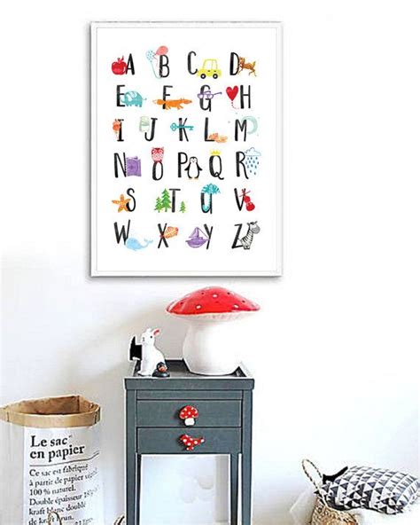 Alphabet Print Alphabet Nursery Wall Art By Printasticstudio Nursery