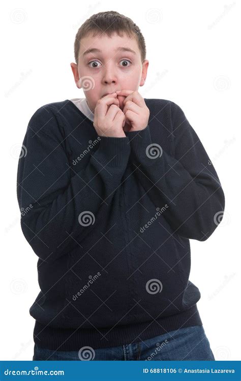 Fat Boy Was Frightened Stock Photo Image Of Sorry Pleading 68818106