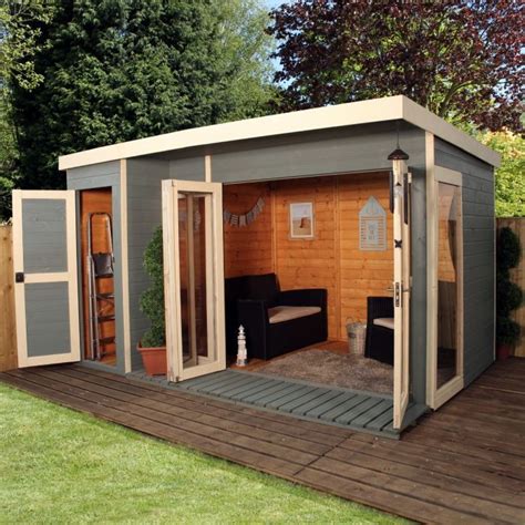 12x8 Windsor Contemporary Wooden Garden Room With Shed Storage In 2020