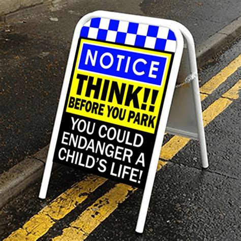 Notice Think Pavement Child Safety Sign Blue Signs2schools
