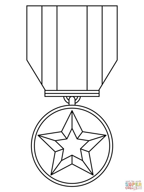 Military Medal Coloring Page Free Printable Coloring Pages