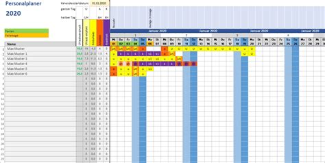 Etwaige mängel der treppenhausreinigung werden von unserem hauswartservice sofort nachgebessert, ohne dass sie uns extra darauf hinweisen müssen. Excel Vorlage Personalplaner | Alle-meine-Vorlagen.de