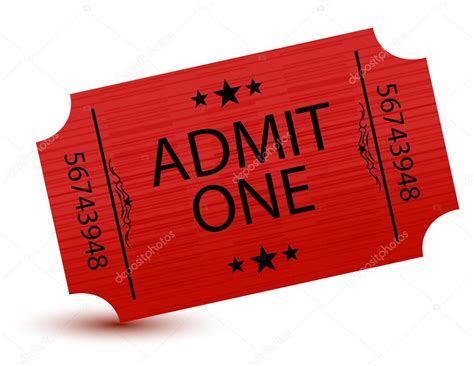 Admit One Movie Ticket Isolated On White Stock Photo By ©alexmillos 6415281