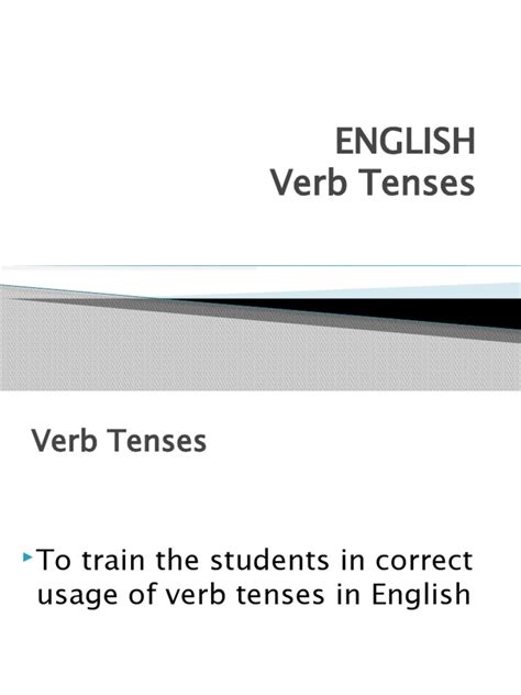 Verb Tenses English Pdf Perfect Grammar Grammatical Tense