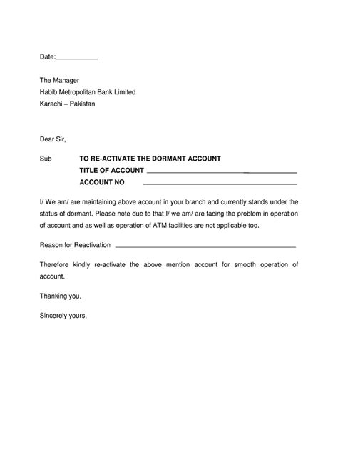 To learn how to add a second person onto your account, read on! Bank Account Reactivation Letter Sample - Fill Online ...