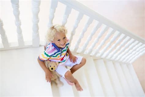 Kids On Stairs Child Moving Into New Home Stock Photo Image Of