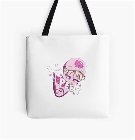 Lil Peep Bags Pink Cry Lil Peep All Over Print Tote Bag Rb1510 Lil