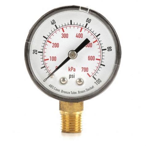 Grainger Approved Pressure Gauge 0 To 100 Psi 0 To 700 Kpa Range 14