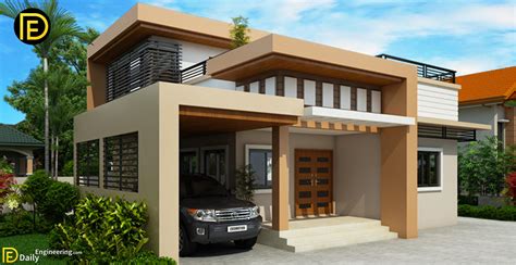 Kassandra Two Storey House Design With Roof Deck Daily Engineering