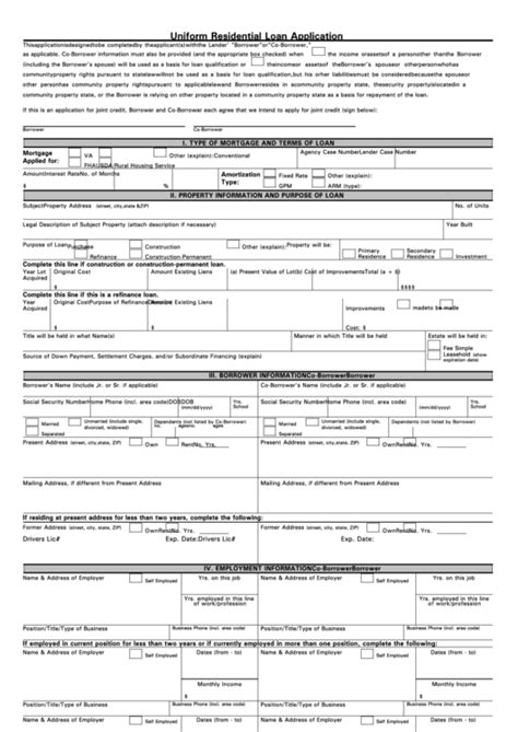 Fannie Mae Form 1003 Fillable Savable Printable Forms Free Online
