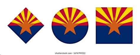 Arizona Flag Icon Set Isolated On Stock Vector Royalty Free