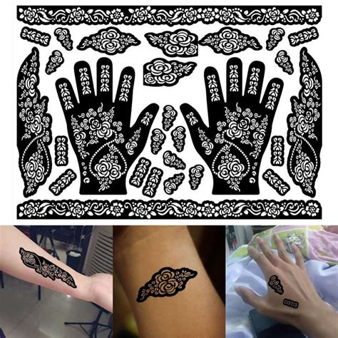 лист трафареты для тату руки ноги руки аэрография татуировки шаблоны Professional Временная