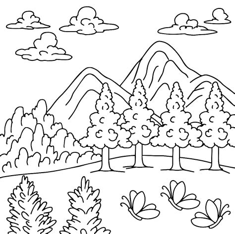 Free Landscape Nature Coloring Pages Nature And Seasons Coloring Pages