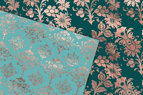 It's a classic that works with nearly any style, from eclectic to traditional, maybe because it can be both punchy and loud and muted and staid, depending on what is. Rose Gold and Teal Digital Paper