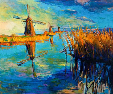 Windmills By Ivailo Nikolov Painting By Boyan Dimitrov