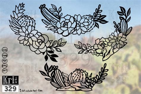 Floral Cactus Border Svg Decal Graphic By Krit Studio329 · Creative Fabrica