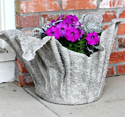 Make A Unique Planter Using Cement And A Towel