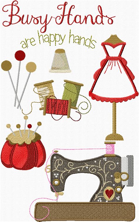 Sewing Themed Machine Embroidery Designs