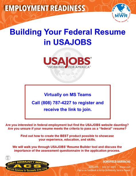 View Event Building Your Federal Resume In Usajobs Hawaii Us