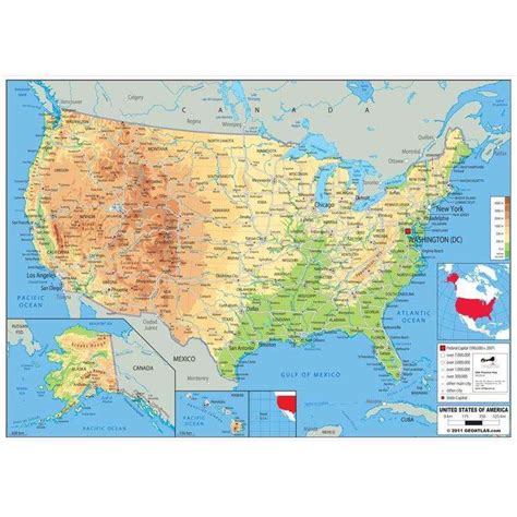 Usa Physical Map Primary Classroom Resources